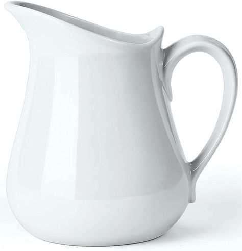 Amazon.com | Yedio Porcelain Milk Creamer Pitcher with Handle, 17 Ounce White Porcelain Creamer Pitcher for Coffee and Tea: Creamers White Porcelain, Coffee Tea, Milk, Porcelain, Tea, Coffee, White