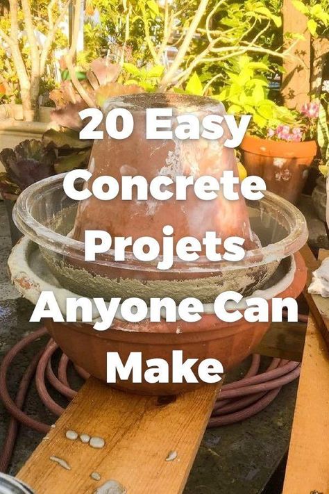 Who knew you could make beautiful home decor from concrete? And these are SO easy! #diyhomedecor #concrete #diy Diy Concrete Statue, Making Cement Pots, Concrete Crafts Diy Cement Planters, Quikrete Projects, Cement Garden Projects, Cement Art Concrete Projects, Concrete Pots Diy, Concrete Crafts Ideas, Concrete Crafts Diy