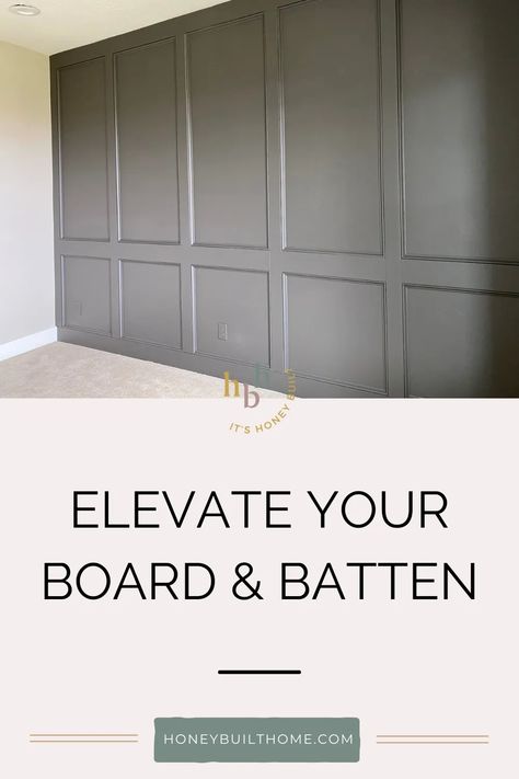 Floor To Ceiling Molding, Wood And Batten Wall, Full Wall Board And Batten Dining Room, Batten Board Wall Ideas, Full Batten Board Walls, Floor To Ceiling Board And Batten Bedroom, Board And Batten Wall Grid, Board And Batten Wall Floor To Ceiling, Board And Batten Floor To Ceiling