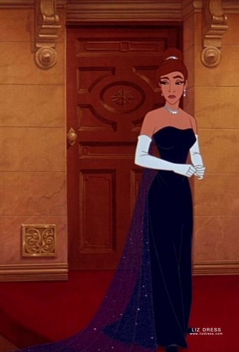 Anastasia Disney, Blue Dress, A Black, Gloves, Disney, Blue, White, Black