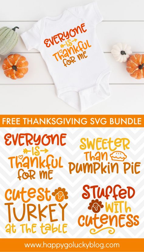 Thanksgiving SVG Bundle for babies, toddlers, and children. Free Thanksgiving SVG bundle. #svgfiles #thanksgivingsvg Thanksgiving Tshirt Ideas, Toddler Thanksgiving Shirt, Thanksgiving Onesie, Baby Silhouette, Girls Thanksgiving, Thanksgiving Baby, First Thanksgiving, Thanksgiving Svg, Svg Kids