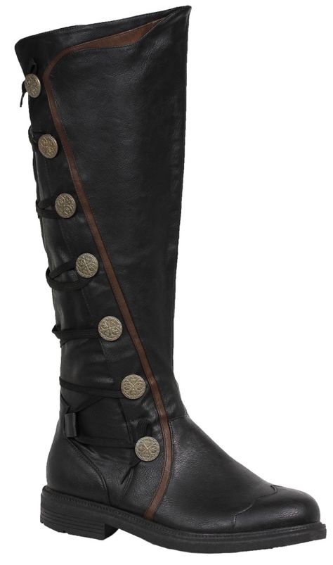 Free 2-day shipping. Buy Fresco Boots Brown Medium at Walmart.com Fantasy Boots Male, Men Pirate Boots, Black Boots Fantasy Aesthetic, Black Leather Medieval Boots, Mideivel Boots, Jack Sparrow Costume, Halloween Boots, Medieval Boots, Pirate Boots