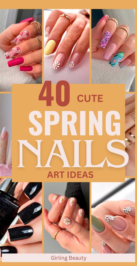 40 Spring Nail Designs: From pastel florals to bold geometric patterns, these cute spring nail ideas will give your look a refreshing update. Perfect for any springtime occasion! #SpringNails #SpringNailArt Nail Art Designs Spring 2024, Spring Nail Ideas, Butterfly Nail Designs, Simple Spring Nails, April Nails, Plain Nails, Spring Nail Trends, Spring Nail Designs, Cute Spring Nails