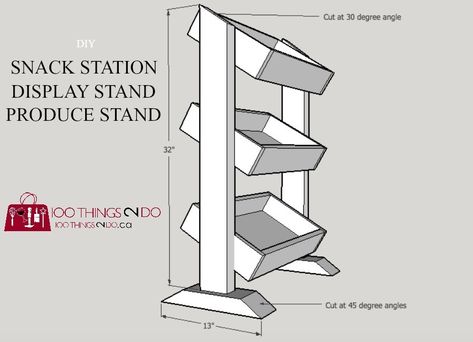 Produce Stand Diy, Diy Produce Stand, Diy Concession Stand, Diy Display Stand, Diy Snack Station, Cookie Display Stand, Bread Display, Farmers Market Display, Cookie Display