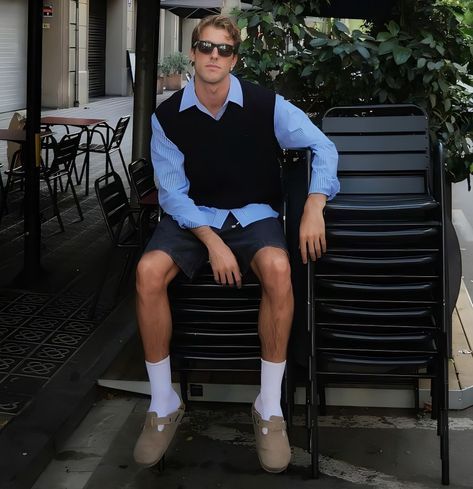 Preppy Boy Outfits, Outfit Ideaa, Aesthetic Male Outfits, Preppy Boys, Nyc Fall, Preppy Men, Mens Fashion Inspiration, Sweater Layering, Mens Outfit Inspiration