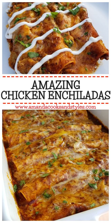 Red Chile Chicken Enchiladas, Enchiladas Slow Cooker, Amazing Enchiladas, Hatch Recipes, Shredded Salsa Chicken, Slow Cooker Chicken Enchiladas, The Best Chicken Enchiladas, Belizean Recipes, Easy Cheese Enchiladas