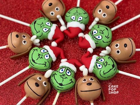 Grinch Cake, Santa Cake, Dog Cupcakes, Christmas Food Treats, Grinch Christmas Party, Mr Grinch, Grinch Christmas Tree, Christmas Cake Pops, Grinch Party