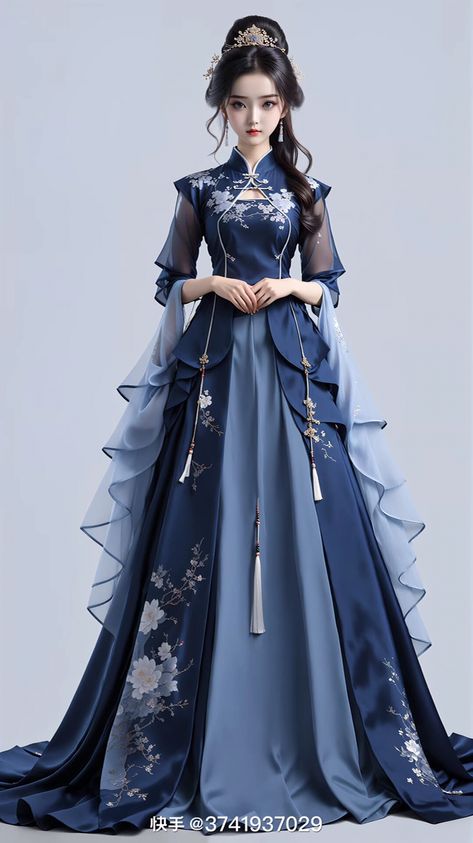 Chinese Dress Anime, Fantasy Princess Outfit, Hanfu Dress Princesses, Chinese Traditional Dress Princesses, Hanfu Wedding Dress, Chinese Dress Traditional, Hanfu Design, China Traditional Dress, Asian Prom Dress