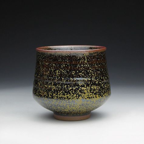 Peter Sparrey on Instagram: “A stoneware wheel thrown yunomi / cup. Tenmoku tea dust glaze. Height 9.2cm, diameter 10.3cm. From a group of new pots currently on sale in…” Yunomi Cups, Kintsugi Teapot, Raku Teapot, Yunomi Tea Cup, Ancient Pottery Japan, Wheel Thrown Pottery, Ceramic Studio, Tea Bowls, Ceramic Vessel