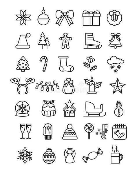 Christmas App Icons, New Year's Drawings, Easy Christmas Drawings, Photo Icon, Xmas Photos, Illustration Simple, Christmas Doodles, Atc Cards, Halloween Illustration