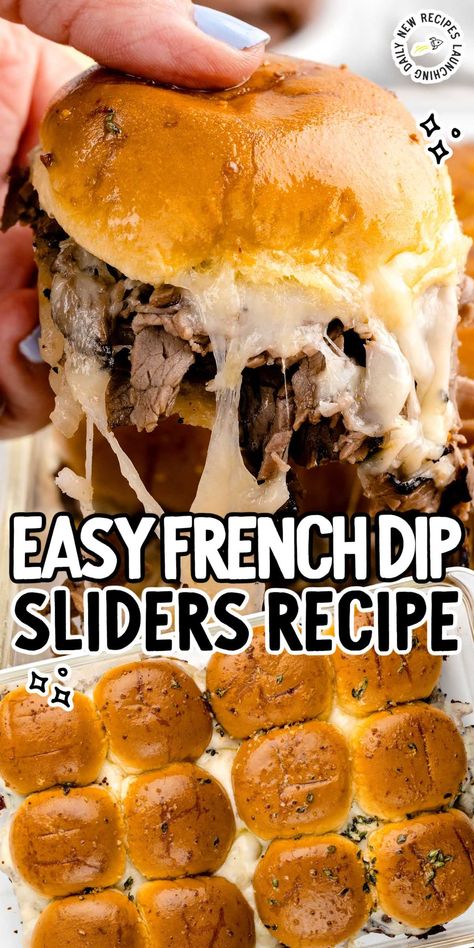 French Dip Sliders Roast Beef Dip, Harvest Meals, French Dips, French Dip Sliders, Gameday Food, Easy Slider Recipes, Tender Roast Beef, Roast Beef Sliders, Specialty Sandwiches