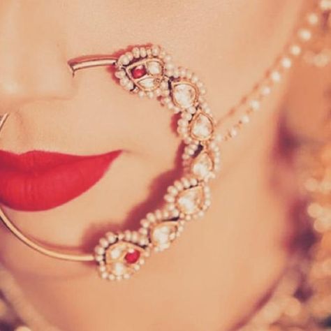 Bridal Nath Designs In Gold Rajputi, Rajputi Nath Designs, Akanksha Singh, Jewellery Portfolio, Nath Designs, Nath Bridal, Nose Jewels, Marriage Jewellery, Bridal Nose Ring