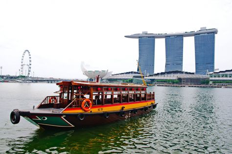 A river boat in Singapore.  Image Source: comesingapore.com Singapore Attractions, Singapore River, Singapore Travel, River Cruise, Maybe Someday, River Boat, River Cruises, Tourist Attraction, Marina Bay Sands