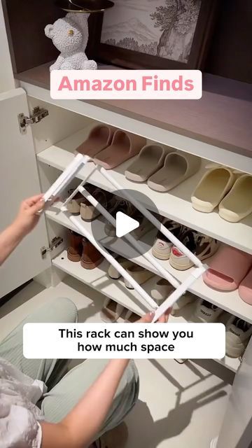 Mamas Finders on Instagram: "Shoe Storage Hack! 👟 This genius rack is your closet’s new best friend! It expands to fit ALL your shoes and folds flat when not in use. Perfect for any space! ✨😍 Comment WANT, & I’ll DM you the link🫶🏻 *( Make sure you’re FOLLOWING @mamasfinders so I can dm you ), or you can find it under “Organizers“ category on my Amazon Storefront (LINK IN BIO!)🩷I love it 🥰 This is game-changer. It’s compact, sturdy, and perfect for organizing your shoe collection. No more cramped closets! Plus, it’s versatile – great for kitchen storage too!✨   ** If for some reason you don’t get the link DM (IG can have a lot of glitches!🙈) you can tap the link in my bio to shop!*  #shoesstorage #entrywayorganization #homeorganization #spaceoptimization #spacesolutions #closetorgani Amazon Shoe Storage, Bedroom Shoe Storage Ideas, Shoe Dividers, Shoe Storage Ideas Closet, Shoe Storage Hack, Shoes Organizer Ideas, Shoe Organization Ideas, Shoes Storage Ideas, Shoe Rack In Closet