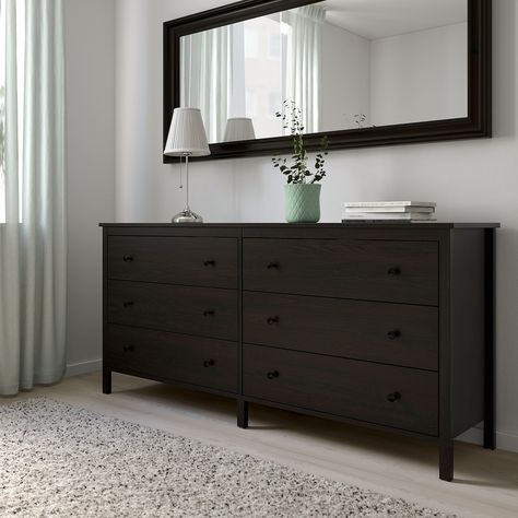 Dresser Ikea, Terminal Bus, Dresser Black, Brown Dresser, Black Dresser, Cozy Bedrooms, Ikea Dresser, Black Dressers, 8 Drawer Dresser