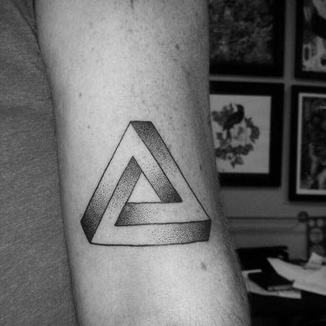 Infinite #Triangle #Geometry #Tattoo Infinite Triangle, Geometry Tattoo, Flash Tattoos, Arm Band Tattoo, Cool Small Tattoos, Band Tattoo, Flash Tattoo, Small Tattoos, Arm Band