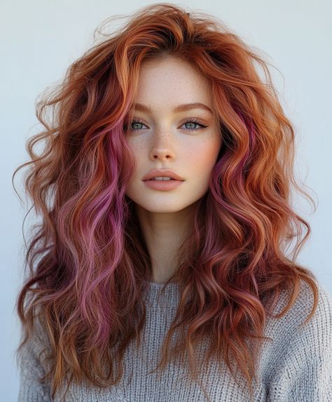 Curly Hair Color Ideas Balayage Curls: Sunset Streaks Sunset Orange Hair, Balayage Method, Curly Hair Color Ideas Balayage, Hair Color Ideas Balayage, Balayage Curls, Curly Hair Color Ideas, Curly Hair Color, Sunset Hues, Colored Curly Hair