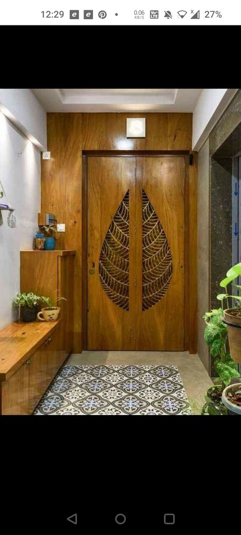 Double Door Safety Door, Pooja Double Door Design, Double Door Safety Door Design, Double Door Design Wood Jali, Wooden Main Double Door Design, Double Door Design Wood, House Front Door Design, Wooden Main Door, Safety Door