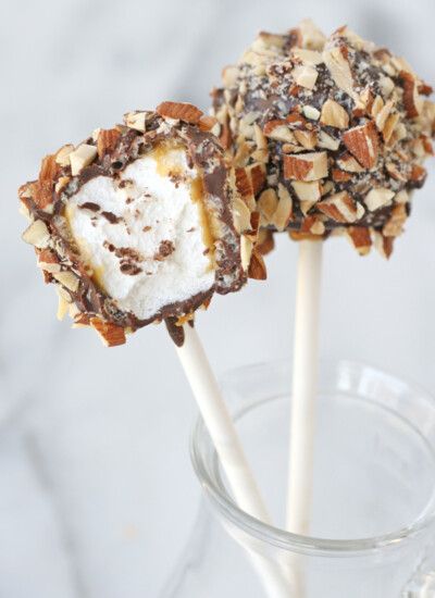 Appetizers & Snacks Archives - Glorious Treats Homemade Caramel Corn, Covered Marshmallows, Caramel Dessert Recipes, How To Melt Caramel, Chocolate Covered Marshmallows, Caramel Desserts, Marshmallow Treats, Recipes With Marshmallows, Marshmallow Pops