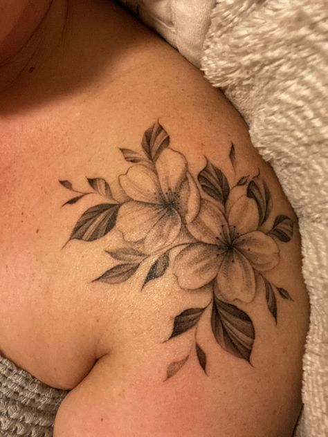 Outer Shoulder Tattoo, Leaf Shoulder Tattoo, Angkor Wat Tattoo, Shoulder Flower Tattoo, Butterfly Ankle Tattoos, Dogwood Flower Tattoos, Ankle Tattoos, Shoulder Tattoos, Shoulder Tattoos For Women