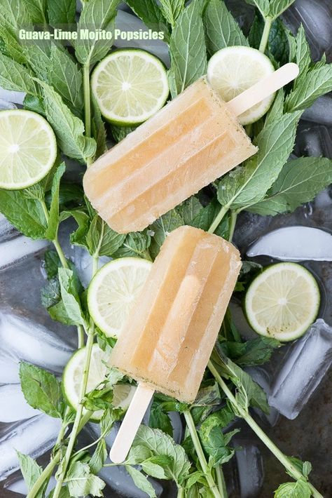 Lime Mojito, Boozy Popsicles, Watermelon Mojito, Guava Juice, Frozen Dessert Recipe, Mojito Recipe, Cold Treats, Cold Desserts, Summer Eating