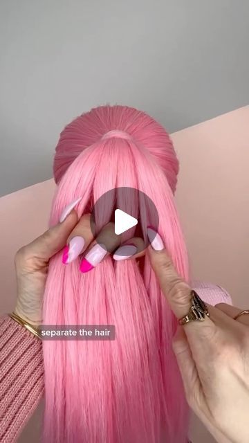 Hair Color Clique on Instagram: "4 Strain Braid in PINK Tutorial 🩷🩷🩷🩷
By @sarahpotempa" Pink Braided Ponytail, Braided Ponytail, May 7th, Pink Hair, Braided Hairstyles, Braids, Hair Color, Hair, Pink