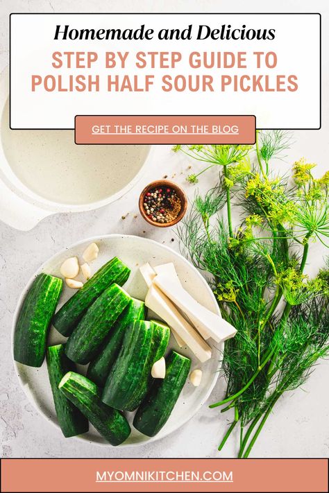 Try this DIY recipe for Ogorki Malosolne, Polish Half Sour Pickles. Simple ingredients, easy process, and a delightful tangy flavor! Perfect for sandwiches, snacks, and more.   #HalfSourPickles #PolishPickles #2DayPickles #OgorkiMalosolne #PickleLovers #FreshPickles #PolishCuisine #Pickling #HomemadePickles Polish Pickles Recipe, Half Sour Pickle Recipe, Sour Pickle Recipe, Smoked Corned Beef, Dill Pickle Soup, Pickle Soup, Sour Pickles, Pickles Recipe, Pickling Salt