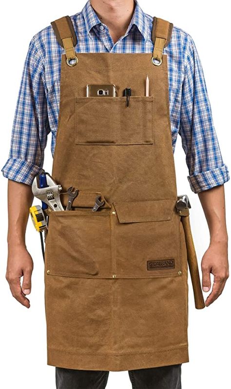 Workshop Apron, Pocket Cross, Woodworking Apron, Art Apron, Tool Apron, Apron For Men, Diy Apron, Work Apron, Shop Apron