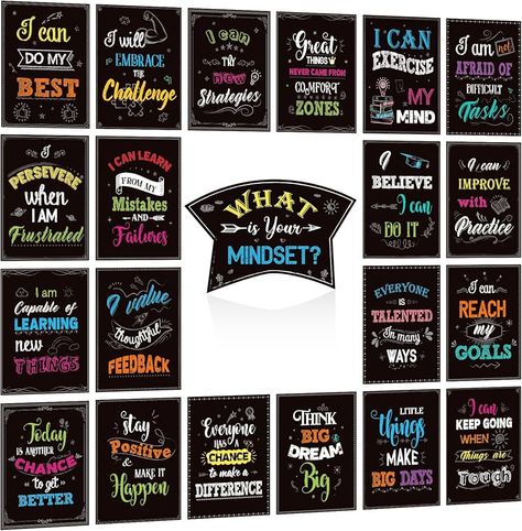 Amazon.com: DUAIAI Classroom Decorations, 21 Pcs Growth Mindset Posters Bulletin Board Decorations for School Office Home- 11 x 14 Inch : Office Products Board Decorations For School, Decorations For School, Motivational Bulletin Boards, Classroom Motivational Posters, Class Rules Poster, Posters For Classroom, Classroom Motivation, Growth Mindset Posters, Instagram Username Ideas