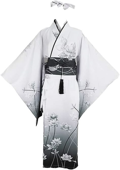 White Kimono Dress, Moda Kimono, Kimono Outfits, Japanese Traditional Clothing, Kimono Japan, Traditional Japanese Kimono, Kimono Outfit, Lingerie Outfit, Mode Kimono