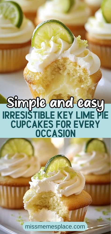 Key Lime Filling For Cake, Alligator Dessert, Desserts For A Barbecue, Key Lime Cupcakes From Box Cake, Lime Recipes Dessert Easy, What To Do With Limes, Key Lime Cupcakes Recipe, Summer Cupcake Decorating Ideas, Key Lime Dessert Recipes