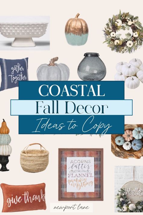 Get inspired with Coastal Fall Decor Ideas that effortlessly blend autumnal hues with Coastal Interior styles. From soft textiles to natural accents, find the perfect Home Decor pieces to create a serene and welcoming environment this fall. Bring a seaside vibe to your home while embracing the season. Coastal Fall Decor Ideas, Coastal Fall Decor, Coastal Fall, Orange Color Schemes, Interior Elements, Modern Coastal Decor, Coastal Interior, Home Decor Finds, Neutral Fall Decor