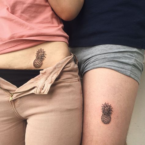 Creative Couple Tattoos, Pinapple Tattoos, Pineapple Tattoo, Couple Tattoo, Art Tattoos, Matching Tattoos, Couple Tattoos, Say I Love You, Tattoo Artist