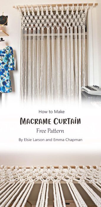 Macrame Curtain Diy, Curtain Diy, Elsie Larson, Macrame Curtain, Diy Curtains, Diy Pattern, Free Pattern, Macrame, Curtains