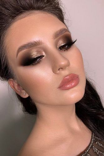 Wedding Make Up Ideas For Stylish Brides ★ wedding makeup evening black gold smokey eyes elena_sanko_make_up Smokey Eye Makeup Steps, Bronze Smokey Eye, Make Up Gold, Wedding Makeup Bride, Smokey Eye Makeup Look, Gold Eyeliner, Gold Smokey Eye, Black Eye Makeup, Mekap Mata