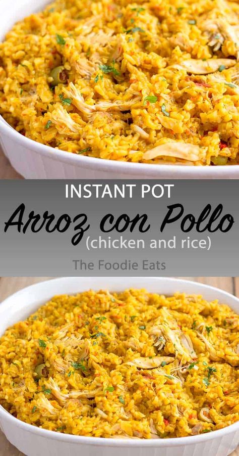 Pressure Cooker Arroz con Pollo (Chicken and Rice) Chicken Yellow Rice, Con Pollo Chicken, Chicken And Yellow Rice, Yellow Rice, Instant Pot Recipes Chicken, Easy Weeknight Dinner, Fresh Chicken, Instant Pot Dinner Recipes, Easy Instant Pot Recipes