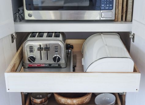 Toaster In Cabinet, Toaster Ideas Kitchens, Toaster In Drawer, Toaster Hideaway, Pull Out Toaster Shelf, Hide Toaster In Kitchen, Hidden Toaster In Kitchen, Toaster Drawer, Toaster On Kitchen Counter