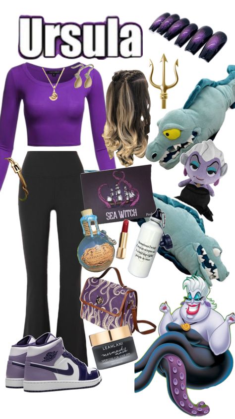 Disney Bounding Ursula, Oogie Boogie Outfit, Disney Villain Disneybound, Disney Bound Ursula, Disney Villain Outfit Ideas, Disney Bound Villains, Disney Bound Outfits Villians, Disney Villain Costumes, Disney Fits