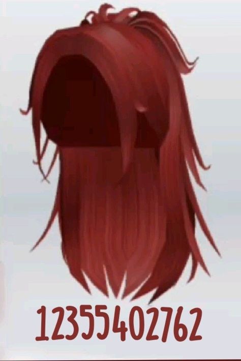 Aesthetic Ponytail, Red Hair Roblox, Red Hair Ponytail, Red Hair Outfits, Red Hair With Bangs, Red Bangs, Easy Hand Drawings, Pelo Cafe, Roblox Id