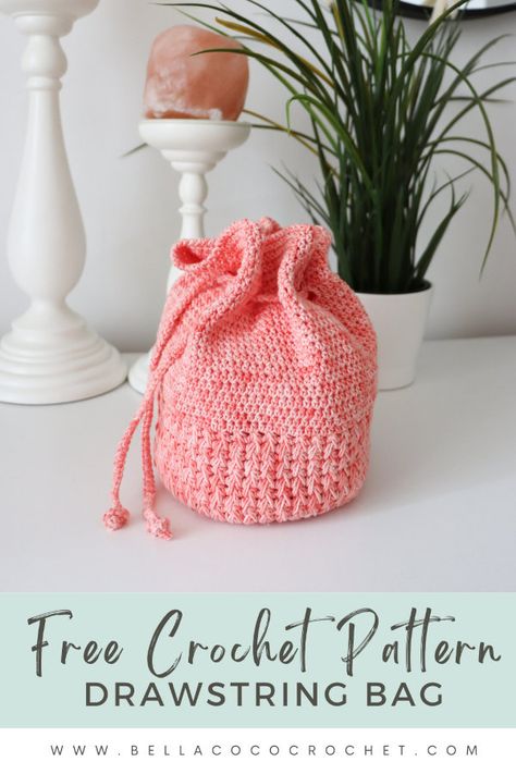 Crocheted Small Bags, Crochet Rice Bag, Crochet Goodie Bags, Crochet Gift Bag Pattern Free, Crochet Gift Sack, Crochet Small Bags Free Pattern, Crochet Toiletry Bag Free Pattern, Crochet Sack Bag, Small Crochet Drawstring Bag