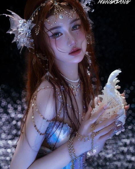 🌌 When night falls, the LINGUAQING corset series sparkles brilliantly. ✨🌙 #kayasuba #mermaidtop #musicfestivaltop #butterflytop #mermaidcorset #corset #fashionstyle Asian Gowns, Irl References, Fairy Make-up, Iphone Wallpaper Planets, Mermaid Pose, Mermaid Top, Korean Things, Mermaid Aesthetic, Photoshoot Concept