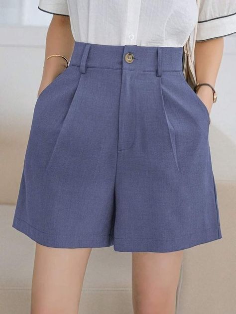 Spring Shorts, Tailored Shorts, Brown Shorts, Shorts Casual, Plus Size Kleidung, Chic Woman, Shorts With Pockets, High Waisted Shorts, Plus Clothing