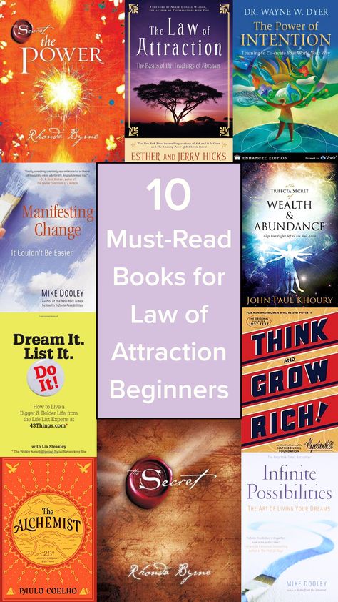 10 Must Read Books for Law of Attraction Beginners #lawofattraction #booksonloa #spiritualbooks #spiritual #abundance #abrahamhicks #mikedooley Law Of Attraction Books, Must Read Books, Success Books, Books Everyone Should Read, Easy Books, Self Development Books, Life Changing Books, Personal Development Books, Law Books