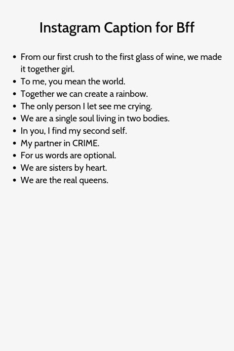 Instagram Captions Friendship, Bestfriend Captions For Instagram, Badass Captions, One Word Instagram Captions, Funny Instagram Captions, Witty Instagram Captions, Short Instagram Captions, Instagram Captions For Selfies, Instagram Captions For Friends