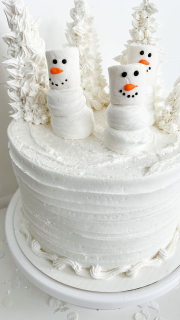 Snowy Cake Ideas, Winter Theme Cake Birthday, Snow Cake Ideas, January Birthday Cakes, Winter Wonderland Party Cake, Winter Themed Birthday Cake, Easy Winter Cake Decorating, Snow Cake Birthday, Winter Themed Cakes