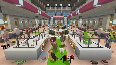 Minecraft Marketplace | Pet Shop Minecraft Shopping Cart, Minecraft Record Shop, Pet Shop In Minecraft, Minecraft Daycare Ideas, Store Ideas Minecraft, Minecraft Pet Shop Interior, Minecraft Car Dealership, Minecraft Building Ideas Pet Shop, Clothing Shop Minecraft