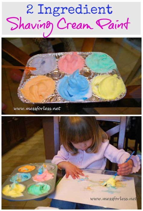 Shaving Cream Paint, Inside Activities, Shaving Cream Art, Shaving Cream Painting, Kids Mess, Sensory Art, Cream Art, Cream Paint, 2 Ingredient