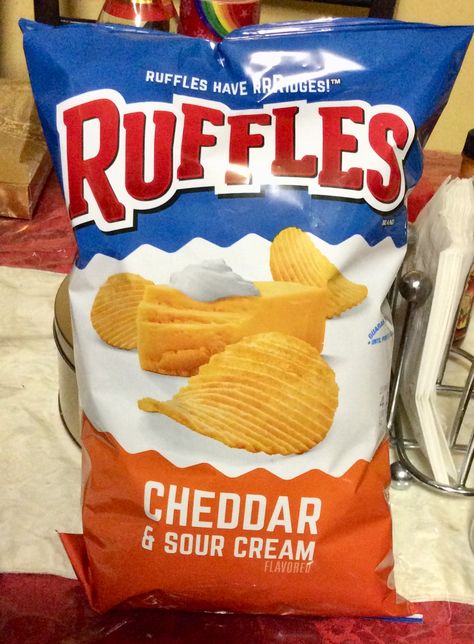 Ruffles Cheddar & Sour Cream Flavored Chips - Priscilla De Leon Ruffles Cheddar And Sour Cream, Harvey Core, Ruffle Chips, Usa Snacks, Salted Snacks, Ruffles Chips, Sour Cream Chips, Cheddar Chips, Homemade Squishies