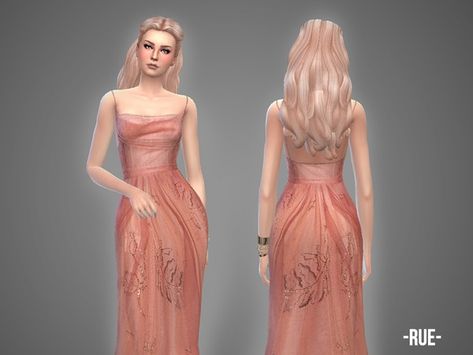 -April-'s Rue - gown Sims 4 Tiffany Valentine, Cc Dress, Cc Clothes, Free Sims 4, American Girl Doll Clothes Patterns, Sims 4 Teen, Sims 4 Dresses, Nature Dress, Royal Dresses