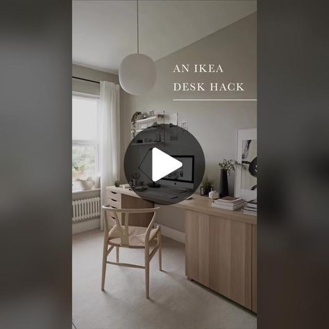 A first look at my revamped home office, with an IKEA desk hack using ... | IKEA Decor | TikTok Alex Drawers, Desk Idea, Ikea Desk Hack, Desk Hacks, Pale Oak, Alex Drawer, Box Room, Ikea Desk, Ikea Decor